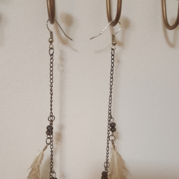 COPY - Dream Girls Long Feather Earrings - Picture 3 of 4